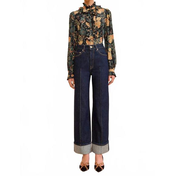 NEW ULLA JOHNSON genevieve wide leg jean in tigris - Picture 3 of 4